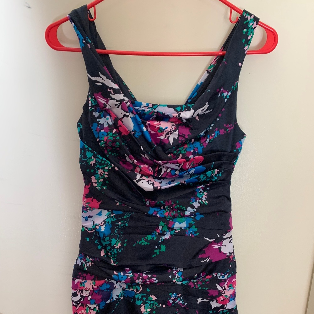 EXPRESS floral ruched dress Size 0